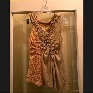 Anthropologie Pink and Cream Blouse